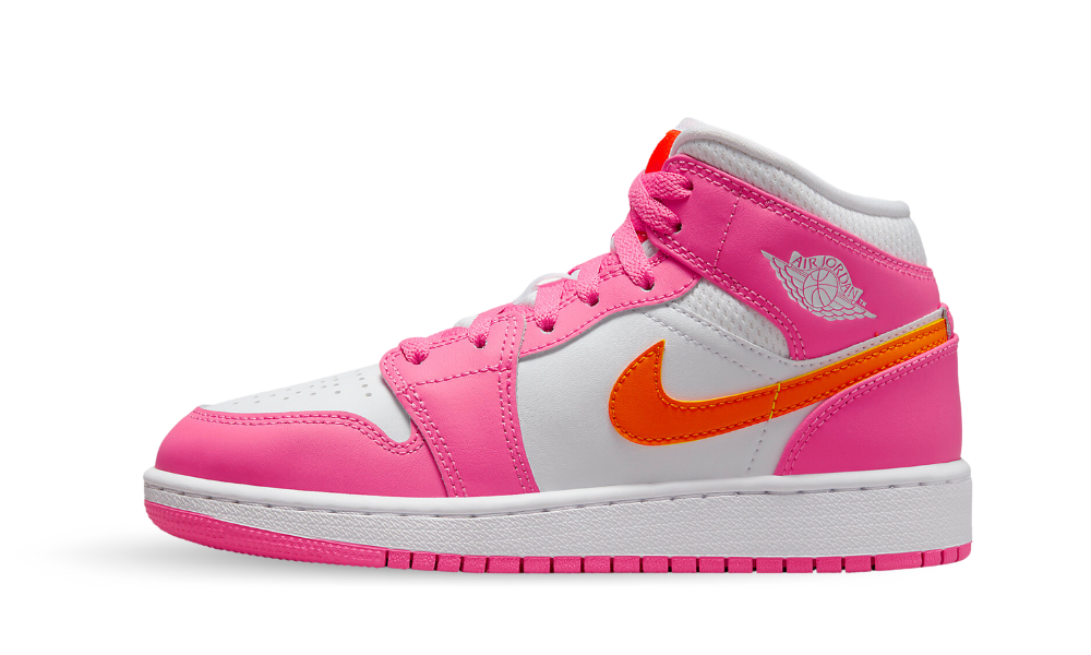 Jordan 1 Mid Pinksicle Safety Orange (GS) Kids' - DX3240-681 - US