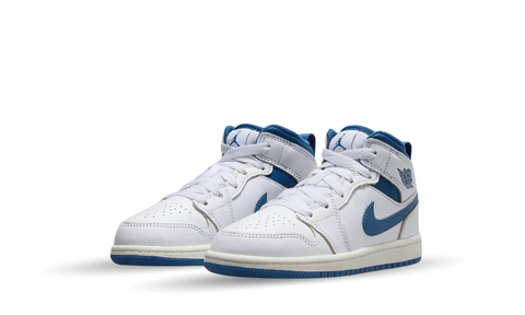 Nike Air Jordan 1 Mid White Industrial Blue (PS) FN7493-141