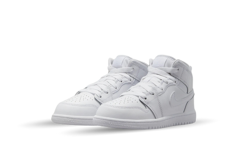 Nike Air Jordan 1 Mid Triple White (PS) 640734-136