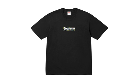 Supreme white tee black online box logo