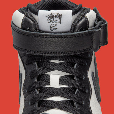 Nike Air Force 1 Mid Stussy Grey Black White DJ7840-002
