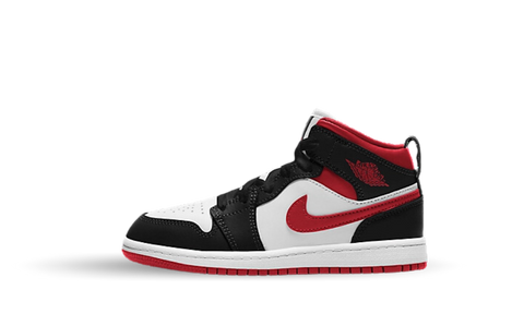 Nike Air Jordan 1 Mid Black Red (PS) 640734-122