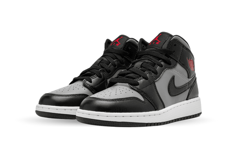 Nike Air Jordan 1 Mid Particle Grey Red Shadow Red (GS) 554725-096