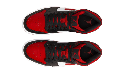 Nike Air Jordan 1 Mid Black Fire Red Alternate Bred Toe 554724-079